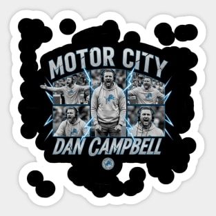 Vintage Dan Campbell - Motor City Detroit Lions Sticker